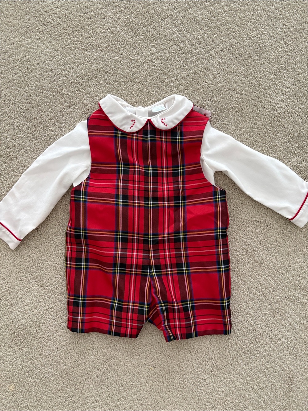 Edgehill Collection Holiday Plaid Romper Set 18M